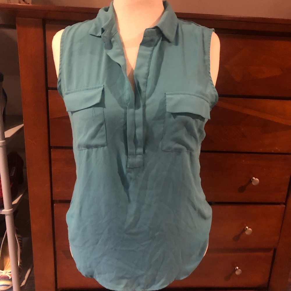 LOFT Teal Sleeveless Utility Tunic